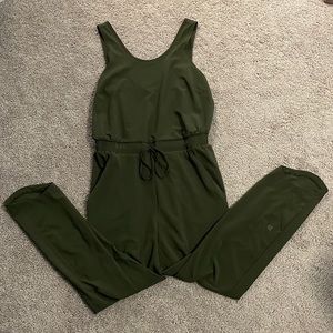 Olive green athletic jumpsuit